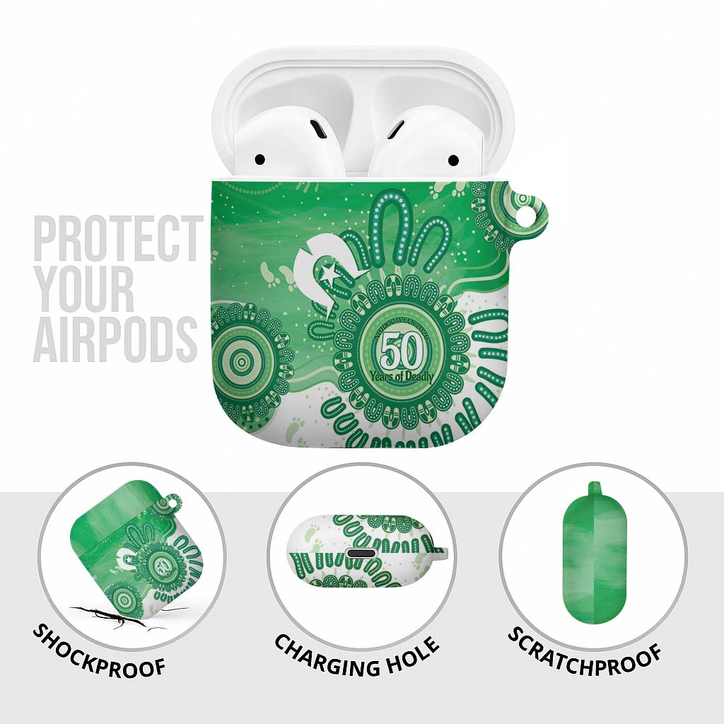 NAIDOC Week 2026 AirPods Case 50 Years Deadly Dhari Green Aboriginal Art