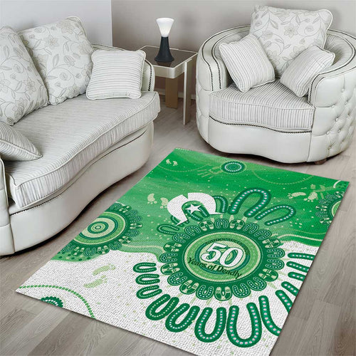 NAIDOC Week 2026 Area Rug 50 Years Deadly Dhari Green Aboriginal Art