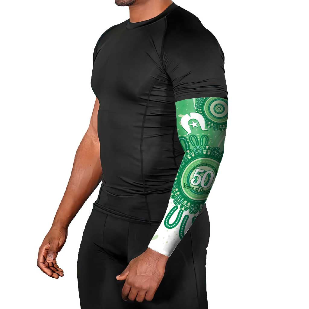 NAIDOC Week 2026 Arm Sleeves 50 Years Deadly Dhari Green Aboriginal Art