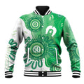 NAIDOC Week 2026 Baseball Jacket 50 Years Deadly Dhari Green Aboriginal Art