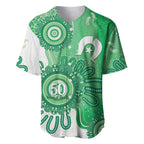 NAIDOC Week 2026 Baseball Jersey 50 Years Deadly Dhari Green Aboriginal Art