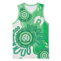 NAIDOC Week 2026 Basketball Jersey 50 Years Deadly Dhari Green Aboriginal Art