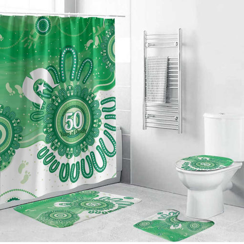 NAIDOC Week 2026 Bathroom Set 50 Years Deadly Dhari Green Aboriginal Art