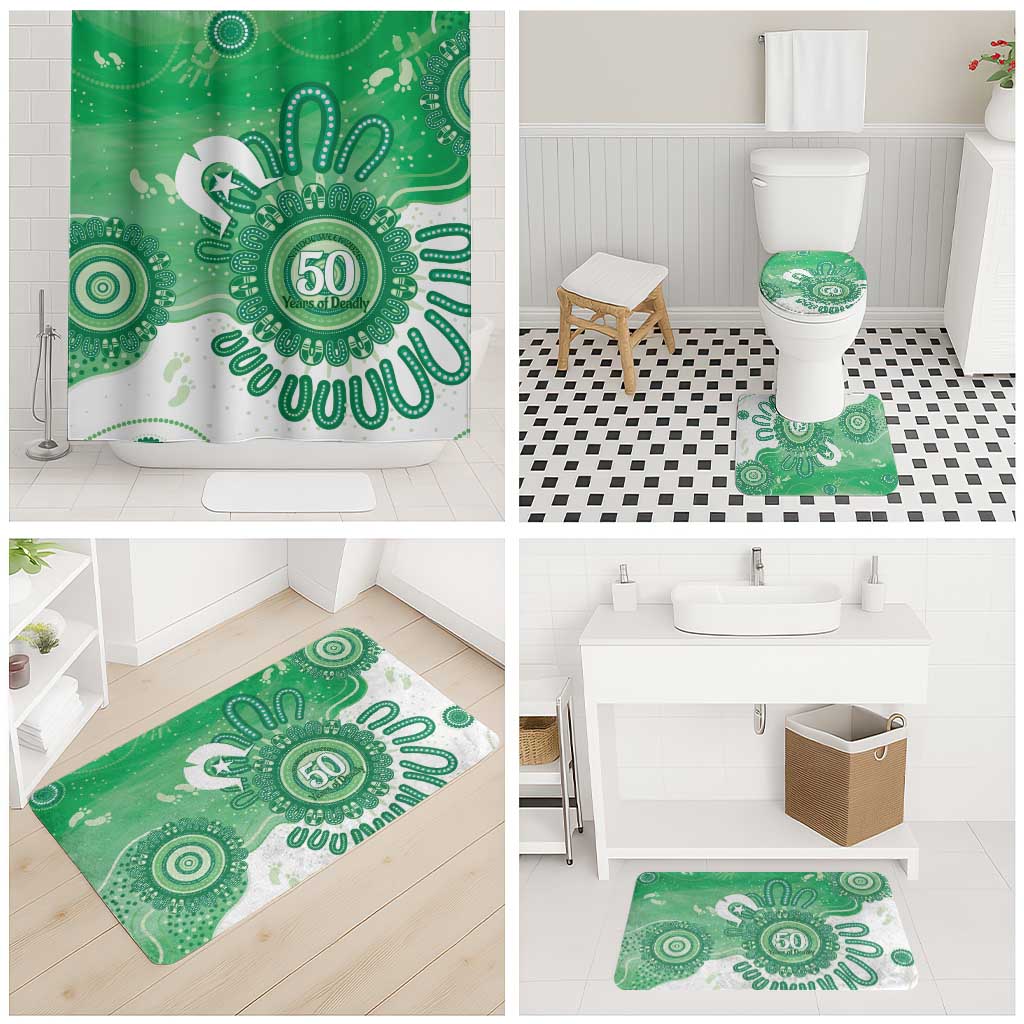 NAIDOC Week 2026 Bathroom Set 50 Years Deadly Dhari Green Aboriginal Art