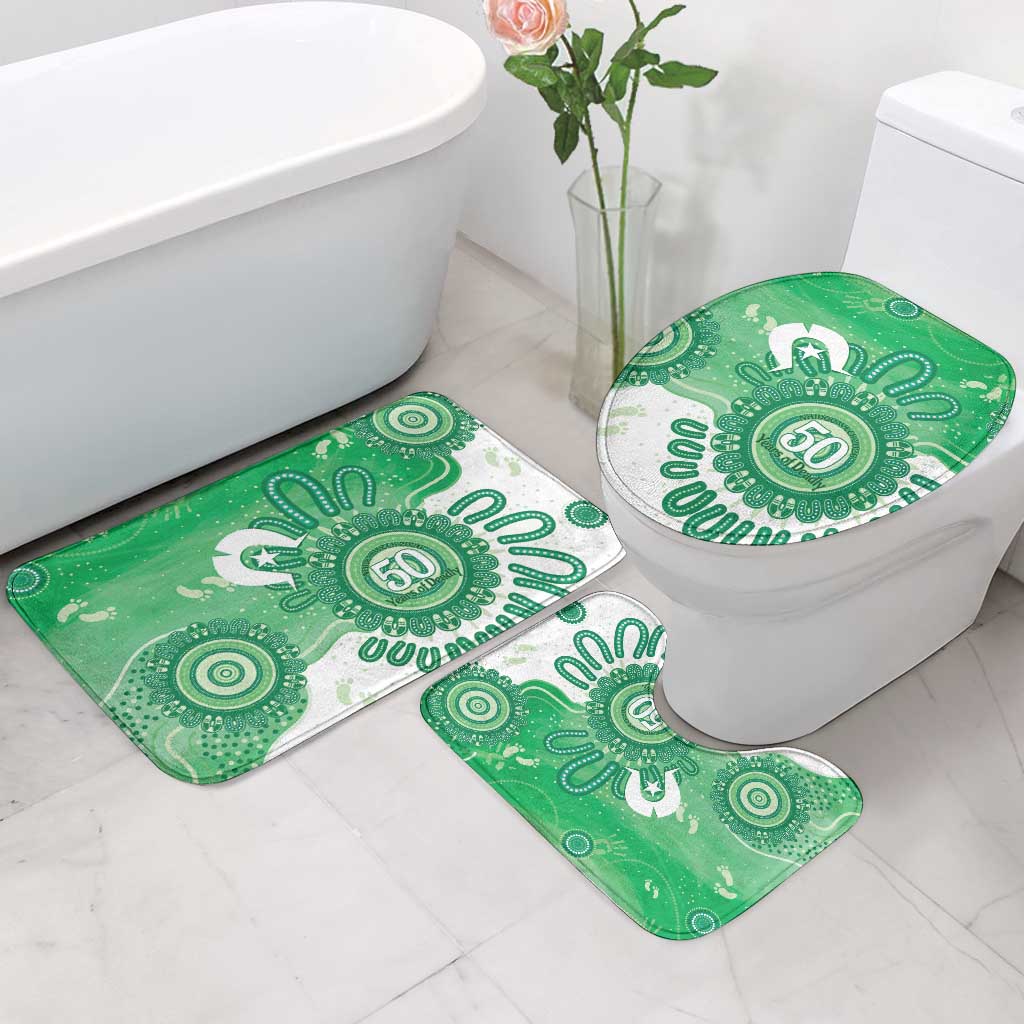 NAIDOC Week 2026 Bathroom Set 50 Years Deadly Dhari Green Aboriginal Art