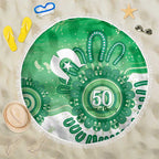 NAIDOC Week 2026 Beach Blanket 50 Years Deadly Dhari Green Aboriginal Art