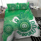 NAIDOC Week 2026 Bedding Set 50 Years Deadly Dhari Green Aboriginal Art