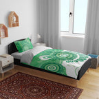 NAIDOC Week 2026 Bedding Set 50 Years Deadly Dhari Green Aboriginal Art