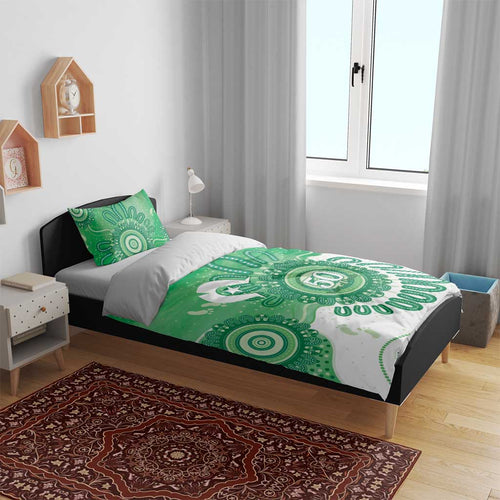NAIDOC Week 2026 Bedding Set 50 Years Deadly Dhari Green Aboriginal Art
