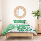 NAIDOC Week 2026 Bedding Set 50 Years Deadly Dhari Green Aboriginal Art