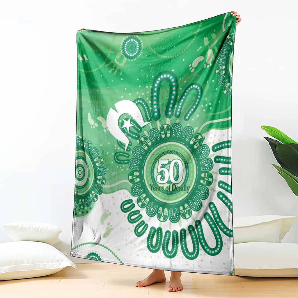 NAIDOC Week 2026 Blanket 50 Years Deadly Dhari Green Aboriginal Art
