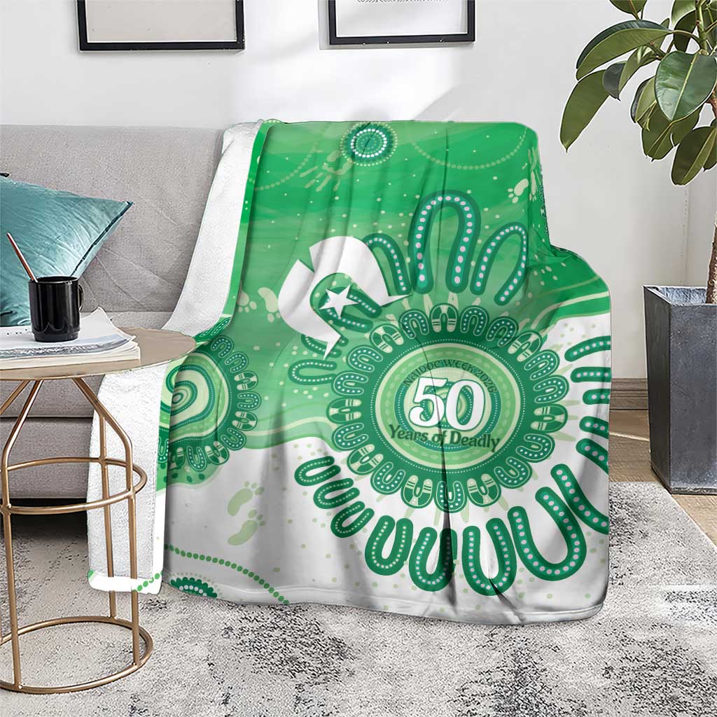 NAIDOC Week 2026 Blanket 50 Years Deadly Dhari Green Aboriginal Art
