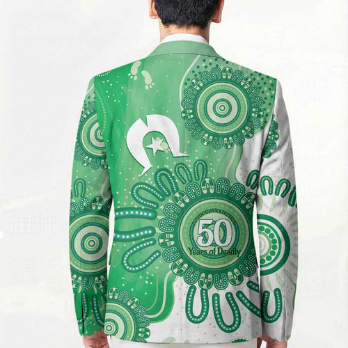 NAIDOC Week 2026 Blazer 50 Years Deadly Dhari Green Aboriginal Art