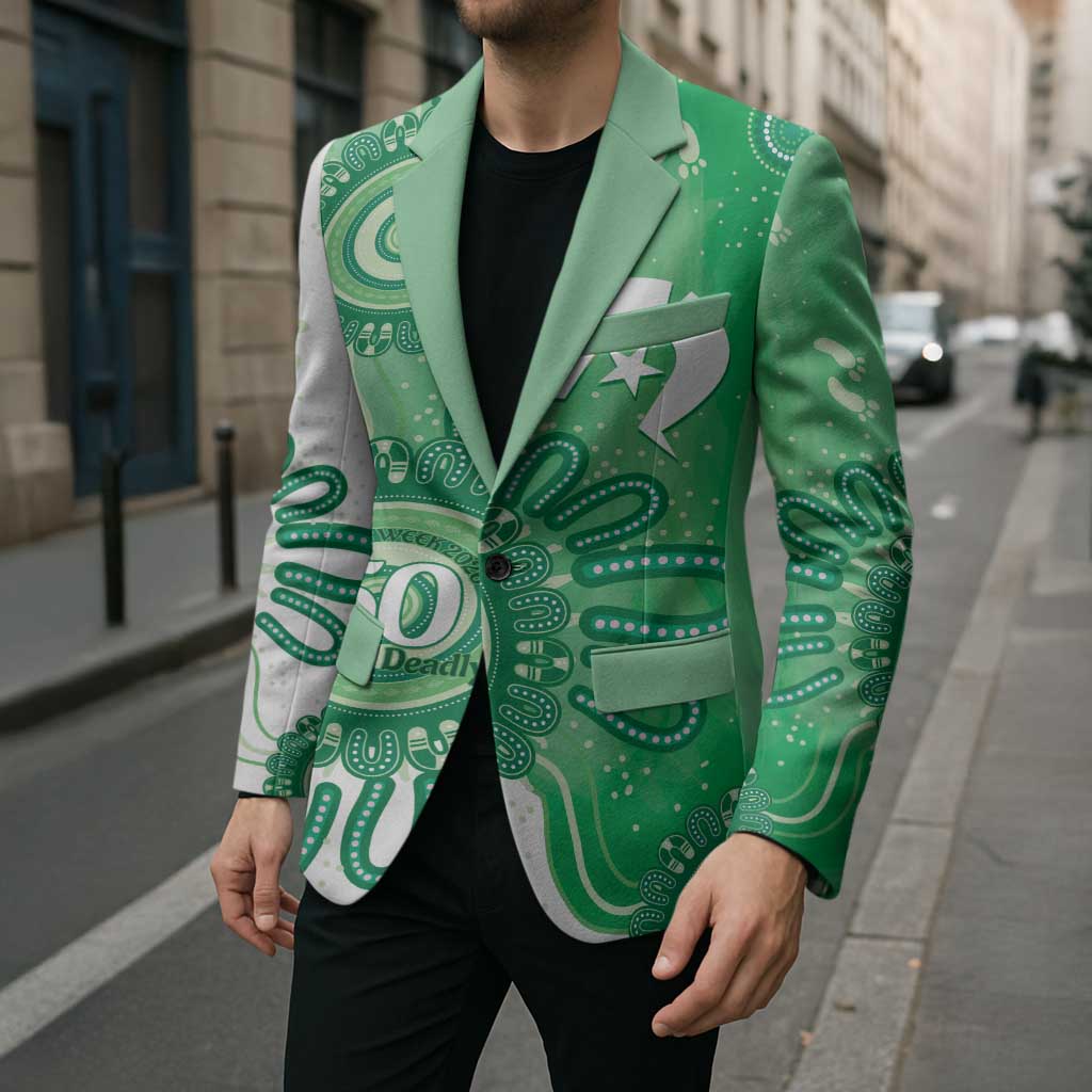 NAIDOC Week 2026 Blazer 50 Years Deadly Dhari Green Aboriginal Art