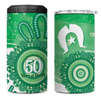 NAIDOC Week 2026 4 in 1 Can Cooler Tumbler 50 Years Deadly Dhari Green Aboriginal Art
