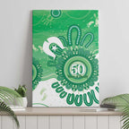 NAIDOC Week 2026 Canvas Wall Art 50 Years Deadly Dhari Green Aboriginal Art