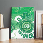 NAIDOC Week 2026 Canvas Wall Art 50 Years Deadly Dhari Green Aboriginal Art