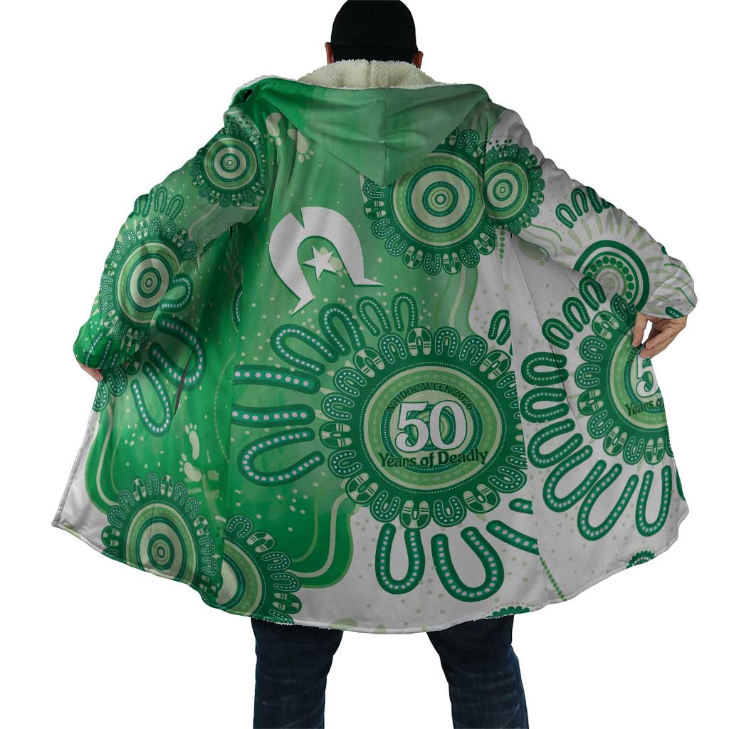 NAIDOC Week 2026 Cloak 50 Years Deadly Dhari Green Aboriginal Art