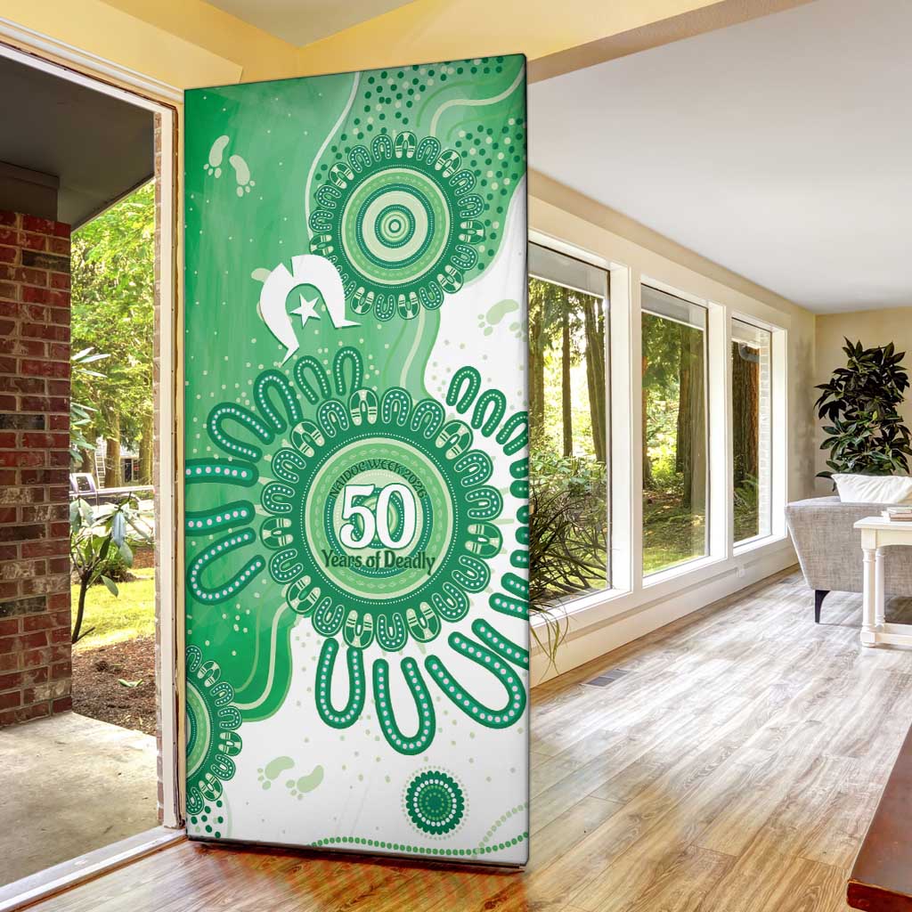 NAIDOC Week 2026 Door Cover 50 Years Deadly Dhari Green Aboriginal Art