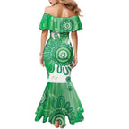 NAIDOC Week 2026 Family Matching Mermaid Dress and Hawaiian Shirt 50 Years Deadly Dhari Green Aboriginal Art