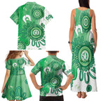 NAIDOC Week 2026 Family Matching Tank Maxi Dress and Hawaiian Shirt 50 Years Deadly Dhari Green Aboriginal Art