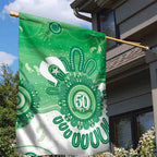 NAIDOC Week 2026 Garden Flag 50 Years Deadly Dhari Green Aboriginal Art