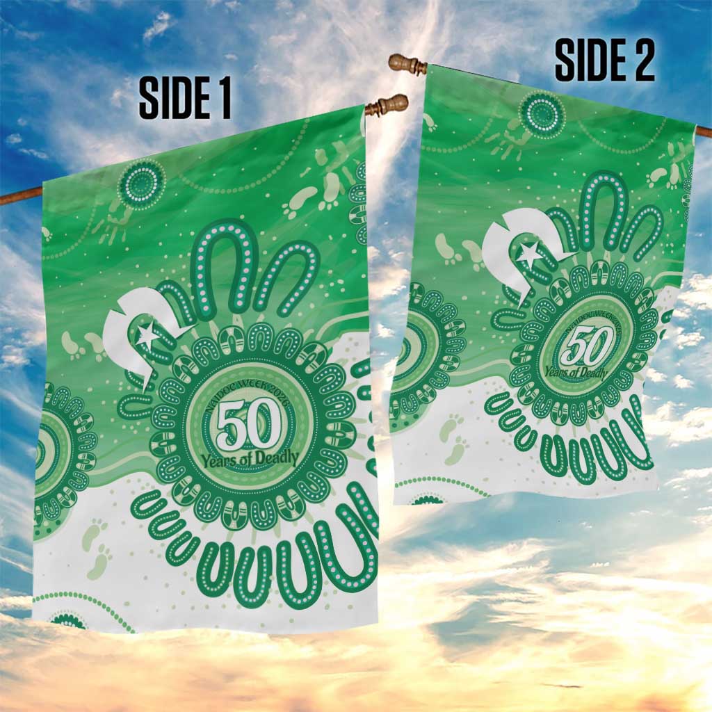 NAIDOC Week 2026 Garden Flag 50 Years Deadly Dhari Green Aboriginal Art