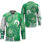 NAIDOC Week 2026 Hockey Jersey 50 Years Deadly Dhari Green Aboriginal Art