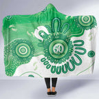 NAIDOC Week 2026 Hooded Blanket 50 Years Deadly Dhari Green Aboriginal Art