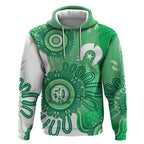 NAIDOC Week 2026 Hoodie 50 Years Deadly Dhari Green Aboriginal Art