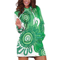 NAIDOC Week 2026 Hoodie Dress 50 Years Deadly Dhari Green Aboriginal Art