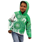 NAIDOC Week 2026 Kid Hoodie 50 Years Deadly Dhari Green Aboriginal Art