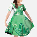 NAIDOC Week 2026 Kid Short Sleeve Dress 50 Years Deadly Dhari Green Aboriginal Art