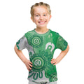 NAIDOC Week 2026 Kid T Shirt 50 Years Deadly Dhari Green Aboriginal Art