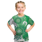 NAIDOC Week 2026 Kid T Shirt 50 Years Deadly Dhari Green Aboriginal Art