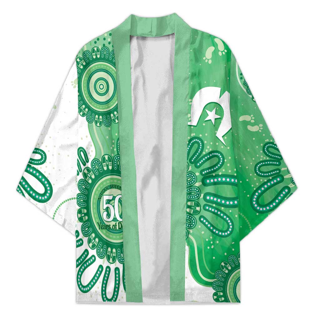 NAIDOC Week 2026 Kimono 50 Years Deadly Dhari Green Aboriginal Art