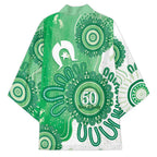 NAIDOC Week 2026 Kimono 50 Years Deadly Dhari Green Aboriginal Art