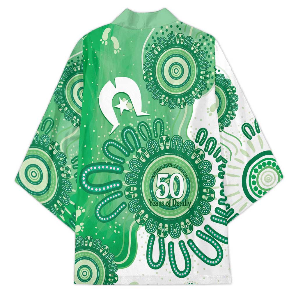 NAIDOC Week 2026 Kimono 50 Years Deadly Dhari Green Aboriginal Art
