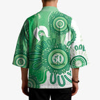 NAIDOC Week 2026 Kimono 50 Years Deadly Dhari Green Aboriginal Art