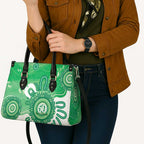 NAIDOC Week 2026 Leather Bag 50 Years Deadly Dhari Green Aboriginal Art