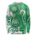 NAIDOC Week 2026 Long Sleeve Shirt 50 Years Deadly Dhari Green Aboriginal Art