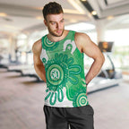 NAIDOC Week 2026 Men Tank Top 50 Years Deadly Dhari Green Aboriginal Art