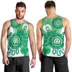 NAIDOC Week 2026 Men Tank Top 50 Years Deadly Dhari Green Aboriginal Art
