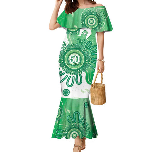 NAIDOC Week 2026 Mermaid Dress 50 Years Deadly Dhari Green Aboriginal Art