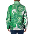 NAIDOC Week 2026 Padded Jacket 50 Years Deadly Dhari Green Aboriginal Art