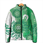 NAIDOC Week 2026 Padded Jacket 50 Years Deadly Dhari Green Aboriginal Art