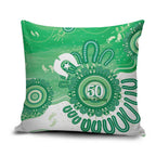 NAIDOC Week 2026 Pillow Cover 50 Years Deadly Dhari Green Aboriginal Art