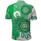 NAIDOC Week 2026 Polo Shirt 50 Years Deadly Dhari Green Aboriginal Art