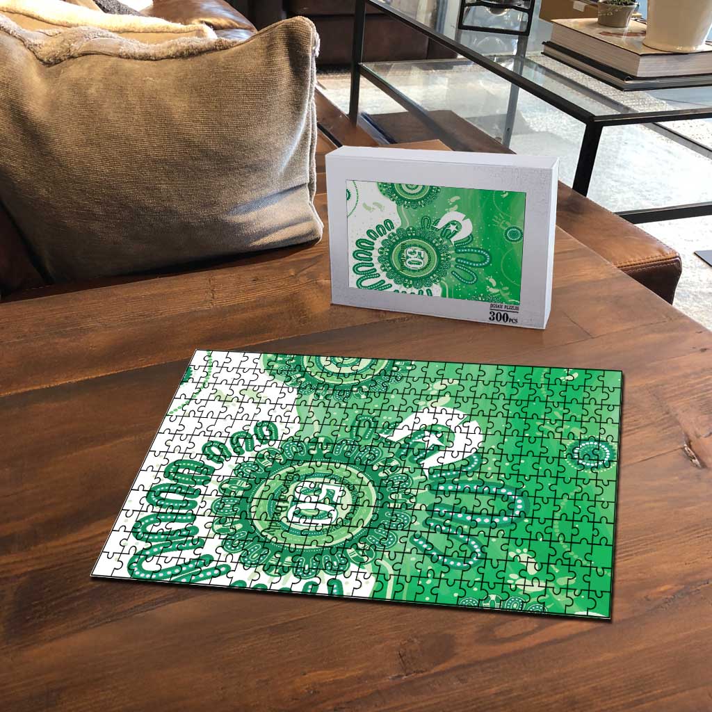 NAIDOC Week 2026 Puzzle 50 Years Deadly Dhari Green Aboriginal Art
