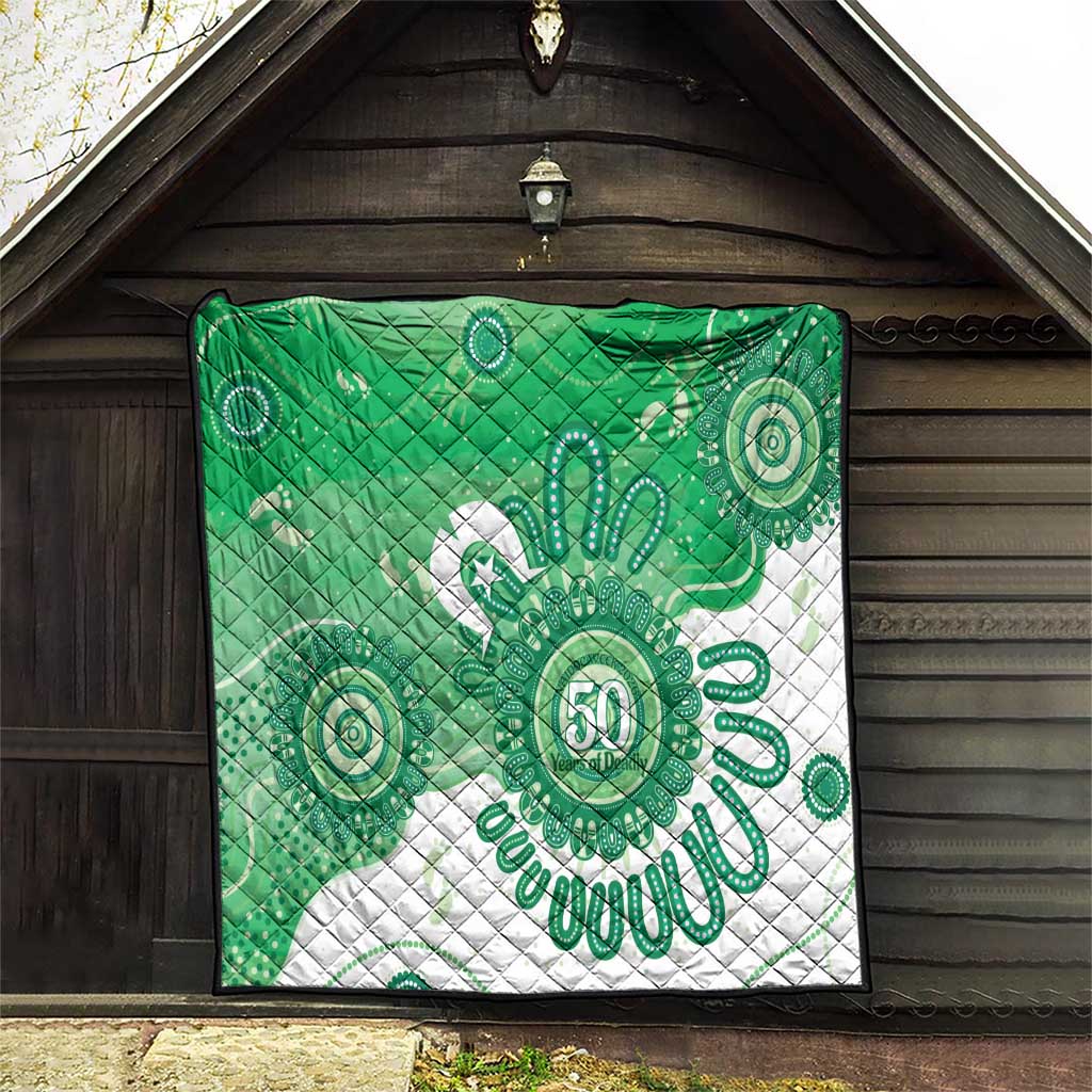 NAIDOC Week 2026 Quilt 50 Years Deadly Dhari Green Aboriginal Art